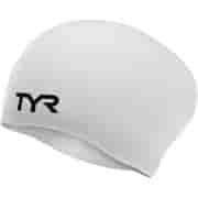TYR LONG HAIR WRINKLE-FREE SILICONE CAP Шапочка для плавание Белый/Черный